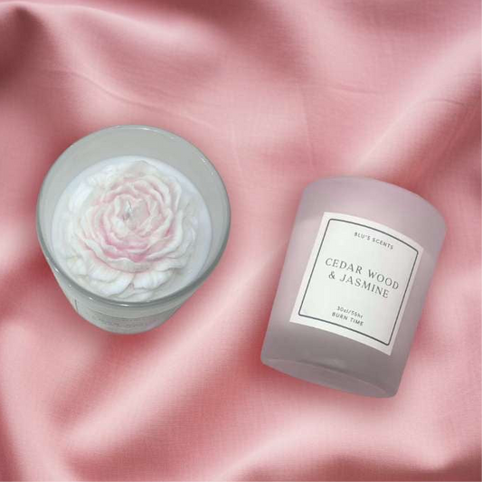 Cedarwood and jasmine candle
